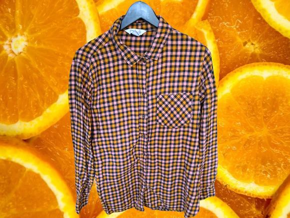 Tops - Old Navy Pink and Yellow Flannel Button Up Shirt Size XL‎